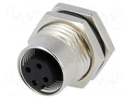 Connector: M12; socket; PIN: 4; female; 250V; IP68,IP69K; soldering AMPHENOL LTW