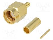 Connector: SMA; plug; male; straight; 50Ω; soldering,crimped; PTFE 