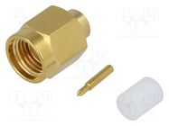 Connector: SMA; plug; male; straight; 50Ω; RG402; soldering; PTFE 