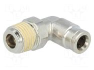 Push-in fitting; angled; nickel plated brass; Thread: BSP 1/4" NORGREN HERION