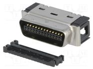 Connector: MDR; PIN: 26; shielded; for cable; Mat: polyester; plug 3M