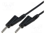 Test lead; 60VDC; 20A; banana plug 4mm,both sides; Len: 1m; black 