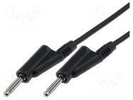 Test lead; 60VDC; 20A; banana plug 4mm,both sides; Len: 1m; black AXIOMET