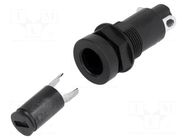 Fuse holder; 5x20mm; 10A; on panel; black; FEF; 250VAC; UL94V-0 SCHURTER