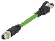 SENSOR CORD, 8P M12 PLUG-RJ45 PLUG, 2M