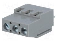 PCB terminal block; angled 90°; 5mm; ways: 3; on PCBs; 2.5mm2; 20A DEGSON ELECTRONICS