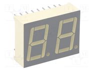 Display: LED; 7-segment; 14mm; 0.56"; No.char: 2; green; 2÷10.5mcd KINGBRIGHT ELECTRONIC