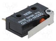 Microswitch SNAP ACTION; 0.1A/125VAC; 0.1A/30VDC; with lever OMRON Electronic Components