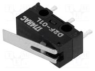 Microswitch SNAP ACTION; 0.1A/30VDC; with lever; SPDT; ON-(ON) OMRON Electronic Components