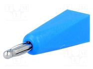 Connector: 2mm banana; plug; 5A; blue; on cable DONAU ELEKTRONIK