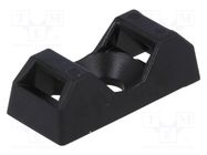 Holder; screw; UL94V-2; black; Tie width: 5mm; Ht: 6.7mm; L: 21mm 