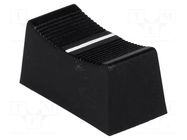 Knob; slider; black; 23x11x11mm; Width shaft 3/4mm; plastic CLIFF