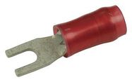 CRIMP TERMINAL, FORK, #2, 16AWG, RED