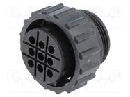 Connector: circular; plug; female; PIN: 9; w/o contacts; for cable TE Connectivity