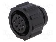 Connector: circular; plug; female; PIN: 9; w/o contacts; for cable TE Connectivity