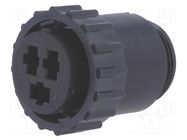 Connector: circular; plug; female; PIN: 3; w/o contacts; for cable TE Connectivity