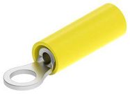 TERMINAL, RING TONGUE, #4, 22AWG, YELLOW