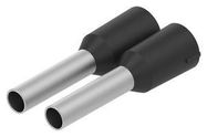 TERMINAL, WIRE FERRULE, 15AWG, BLACK