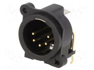 Connector: XLR; socket; male; 5A; PIN: 5; angled 90°; THT; black CLIFF