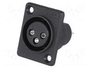 Connector: XLR; socket; female; 5A; PIN: 3; soldering; black; plastic CLIFF