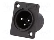 Connector: XLR; socket; male; 5A; PIN: 3; straight; soldering; black CLIFF