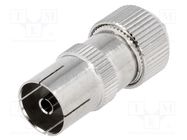 Connector: coaxial 9.5mm (IEC 169-2); plug; female; straight 