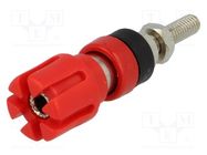 Connector: 4mm banana; socket; 30A; 60VDC; 59mm; red; nickel plated CLIFF