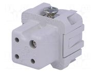 Connector: HDC; contact insert; female; CK; PIN: 4; 10A; 400V; 3+PE ILME