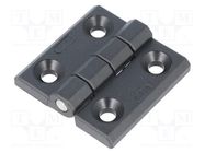 Hinge; Width: 50mm; technopolymer PA; black; H: 50mm ELESA+GANTER