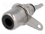 Connector: RCA; socket; female; nickel plated; for panel mounting 