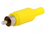 Connector: RCA; plug; male; with strain relief; straight; yellow CHANGZHOU DAHUA IMP AND EXP (GROUP) CO