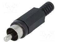 Connector: RCA; plug; male; with strain relief; straight; black CHANGZHOU DAHUA IMP AND EXP (GROUP) CO