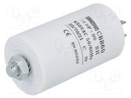 Capacitor: polypropylene; motors, run; 16uF; 450V; Ø40x70mm; ±5% SR PASSIVES