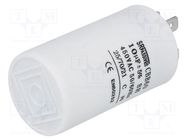 Capacitor: polypropylene; motors, run; 10uF; 450V; Ø35x60mm; ±5% SR PASSIVES