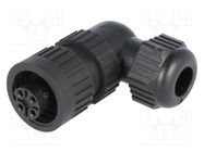 Connector: circular; plug; female; IP67; CA; PIN: 4(3+1); 3+PE; 400V HIRSCHMANN