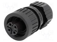 Connector: circular; plug; female; IP67; CA; PIN: 4(3+1); 3+PE; 400V HIRSCHMANN