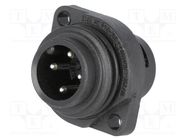 Connector: circular; socket; male; IP67; CA; PIN: 4(3+1); 3+PE; 400V HIRSCHMANN