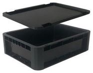 ESD STORAGE BOX W/ LID, 400X300X120MM