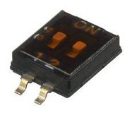 DIP SWITCH, 2POS, 0.025A, 24VDC, SMD