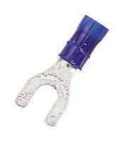 CRIMP TERMINAL, FORK, #8, 14AWG, BLUE