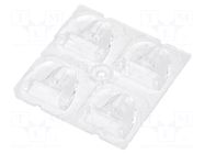 LED lens; square; transparent; H: 7.3mm; Body dim: 50x50mm LEDIL