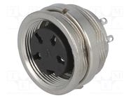 Connector: M16; socket; female; soldering; PIN: 4; 5A; 300V; IP40 AMPHENOL