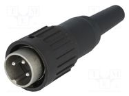 Connector: DIN; plug; male; PIN: 3; straight; for cable; soldering AMPHENOL