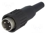 Connector: DIN; plug; male; C091B; PIN: 3; straight; for cable; 300V AMPHENOL