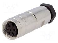 Connector: M16; plug; female; PIN: 6; 5A; 300V; C091D; soldering AMPHENOL