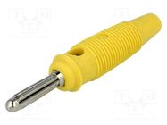 Connector: 4mm banana; plug; 30A; 60VDC; yellow; 3mΩ; 2.5mm2 HIRSCHMANN T&M