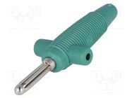 Connector: 4mm banana; plug; 30A; 60VDC; green; 3mΩ; 2.5mm2; 60.5mm HIRSCHMANN T&M