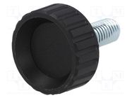 Knob; Ø: 32mm; Ext.thread: M10; 20mm; H: 22mm; polyamide; knurled ELESA+GANTER