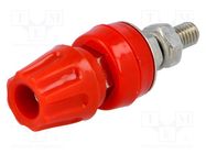 Connector: 4mm banana; socket; 50A; 60VDC; red; screw; 57mm 