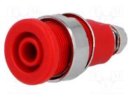 Connector: 4mm banana; socket; 32A; red; nickel plated; insulated 